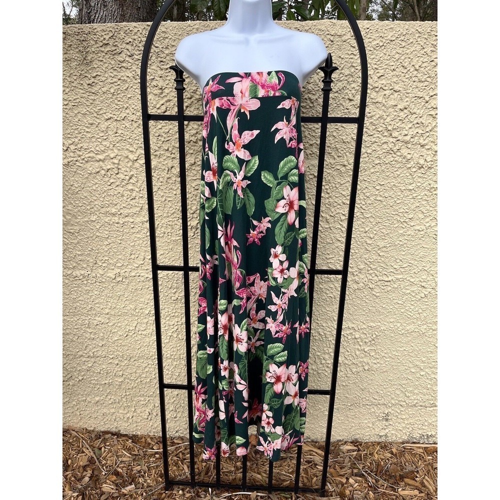 Tommy Bahama Skirt size Medium Hawaiian Tropical Floral Print Stretch Maxi LONG! - Picture 8 of 12